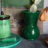 Sugar pot Vintage handmade varnishing pottery