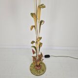 Italian Floor Lamp with Metal Stems, Leaf Details and Murano Glass Flowers
