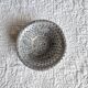 Vintage tripod bowl in hammered metal – brutalist catchall