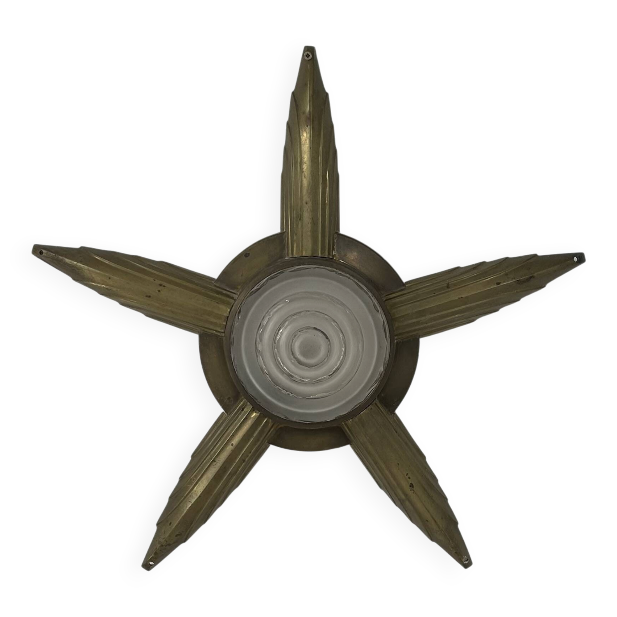 Vintage wall light in bronze and frosted glass, France, 1930.