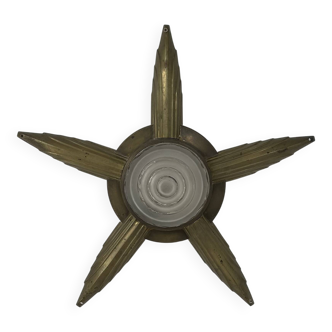 Vintage wall light in bronze and frosted glass, France, 1930.