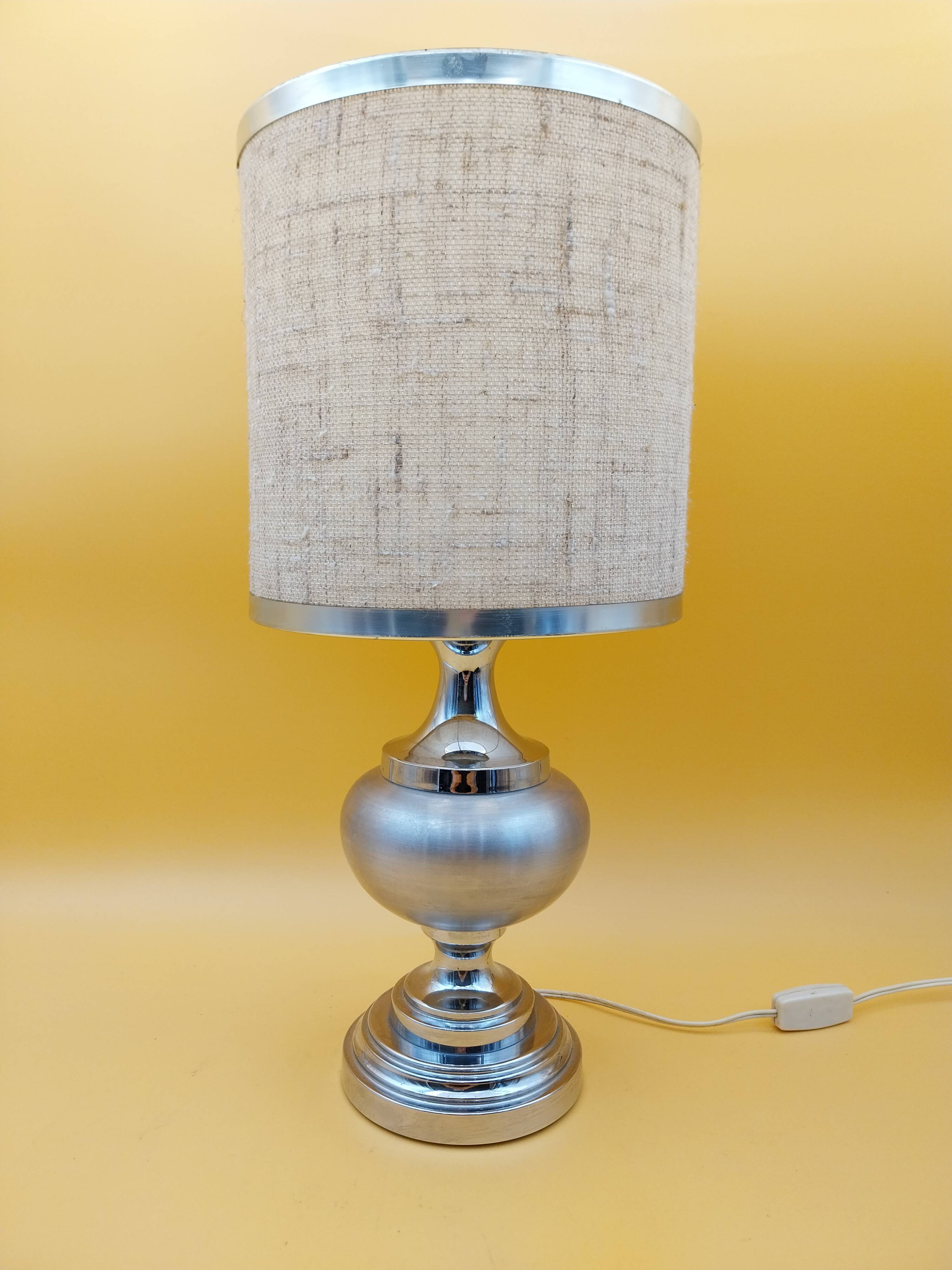 Vintage brushed aluminium lamp from the 70s.