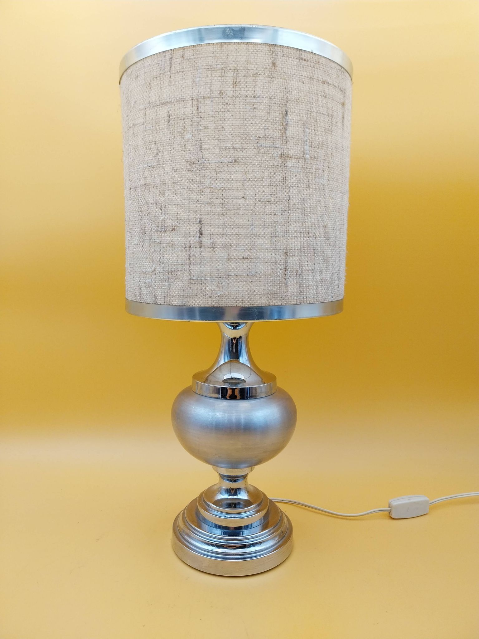 Lampe vintage en alu brossé années 70 aluminium