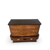 Commode italienne Art déco en ronce de noyer, années 1920