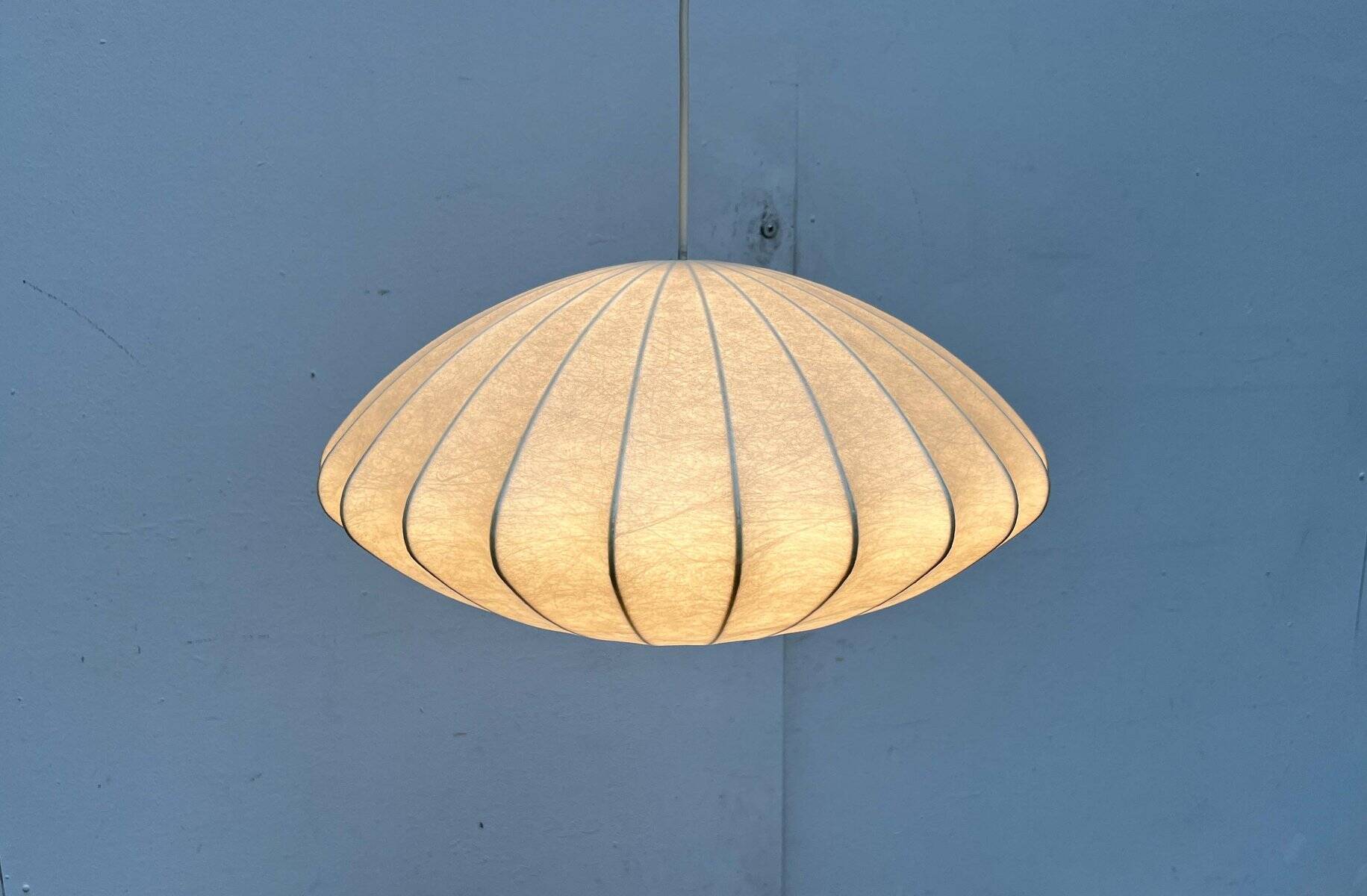 Mid-century modern Cocoon pendant lamp by Friedel Wauer for Goldkant Leuchten, Germany, 1960s.