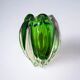 Sommerso green candle holder by Flavio Poli for Seguso, Murano glass, Italy, 1970s