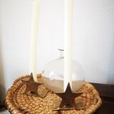 Brass star-shaped candlesticks