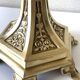 Pair of Antique Gothic Revival Candle Holders in Gold Bronze
