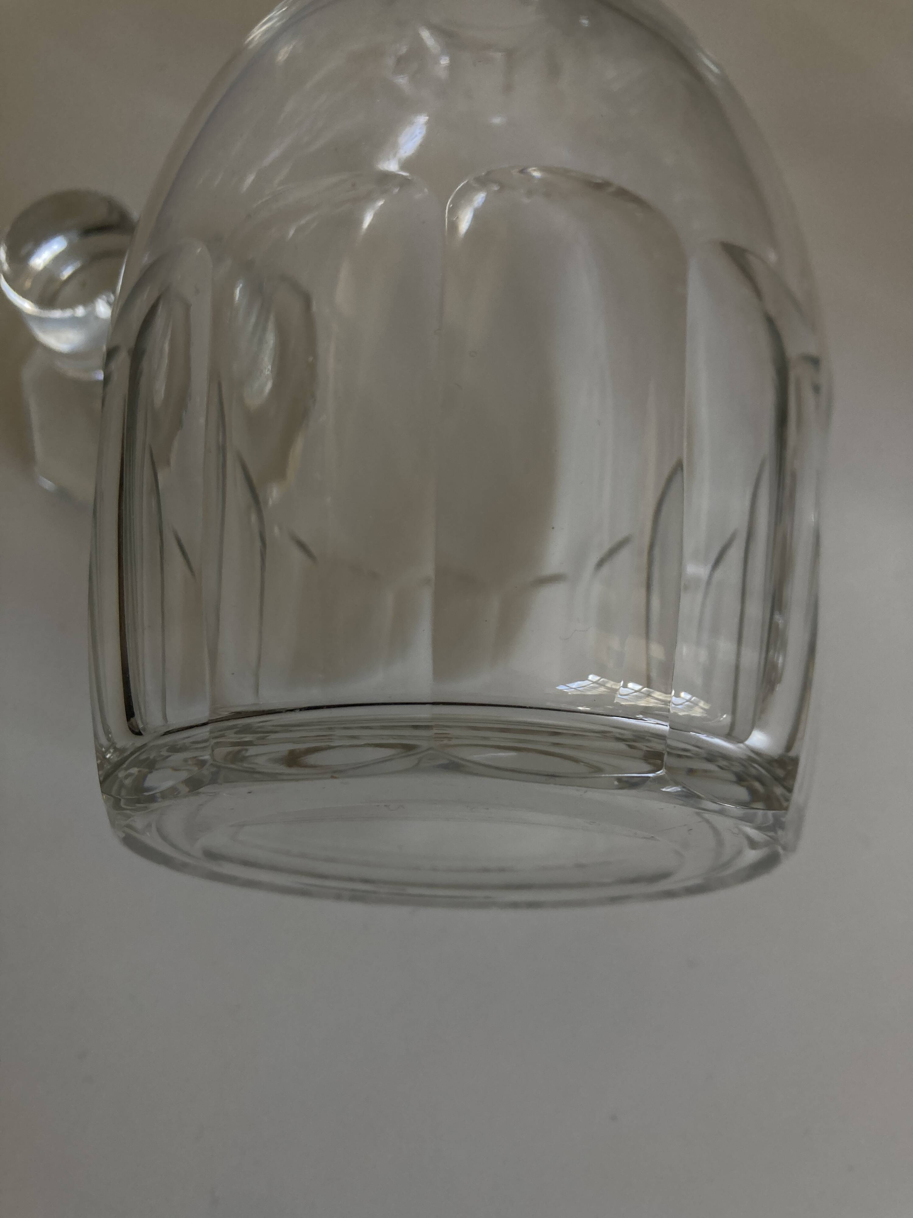 Cut crystal decanter with flat ribs, 1960