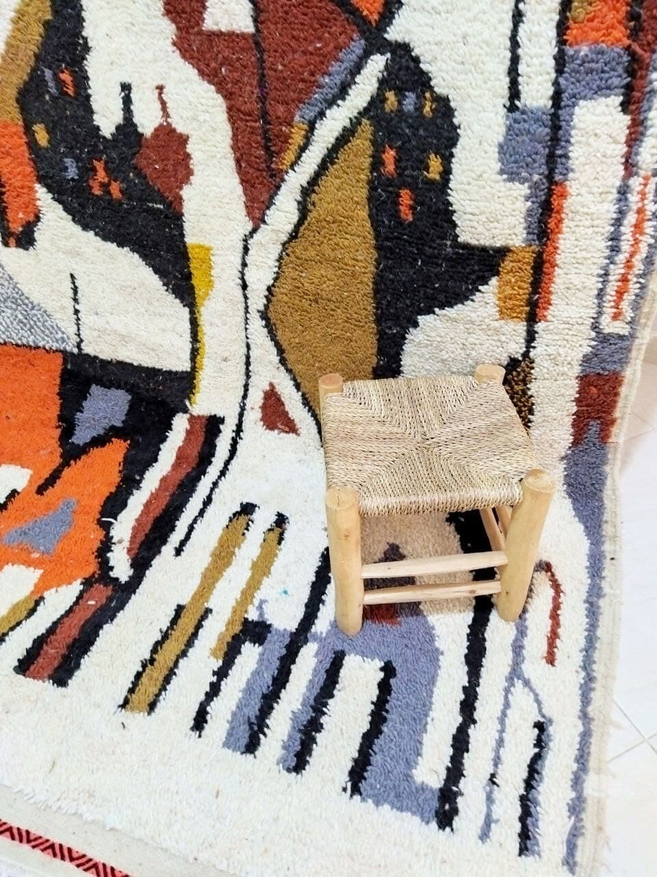 Tapis berbère tribal coloré 257 x 150 cm