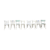 Lot of 8 white Baumann chairs in vintage troquet bistro