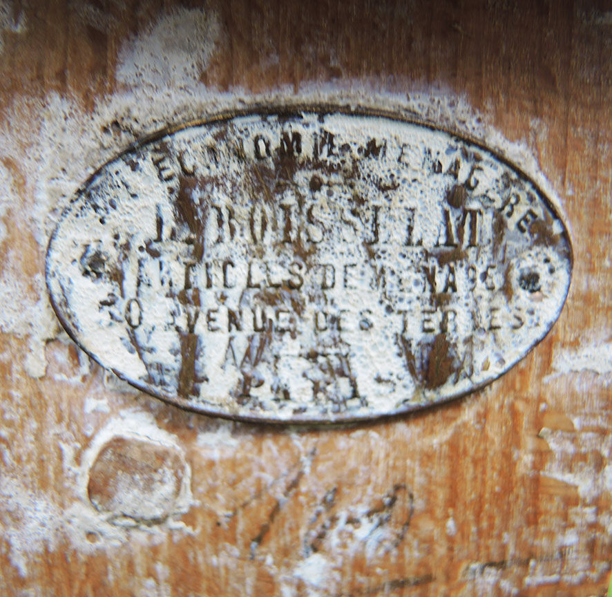 Old wooden farmhouse table with drawer