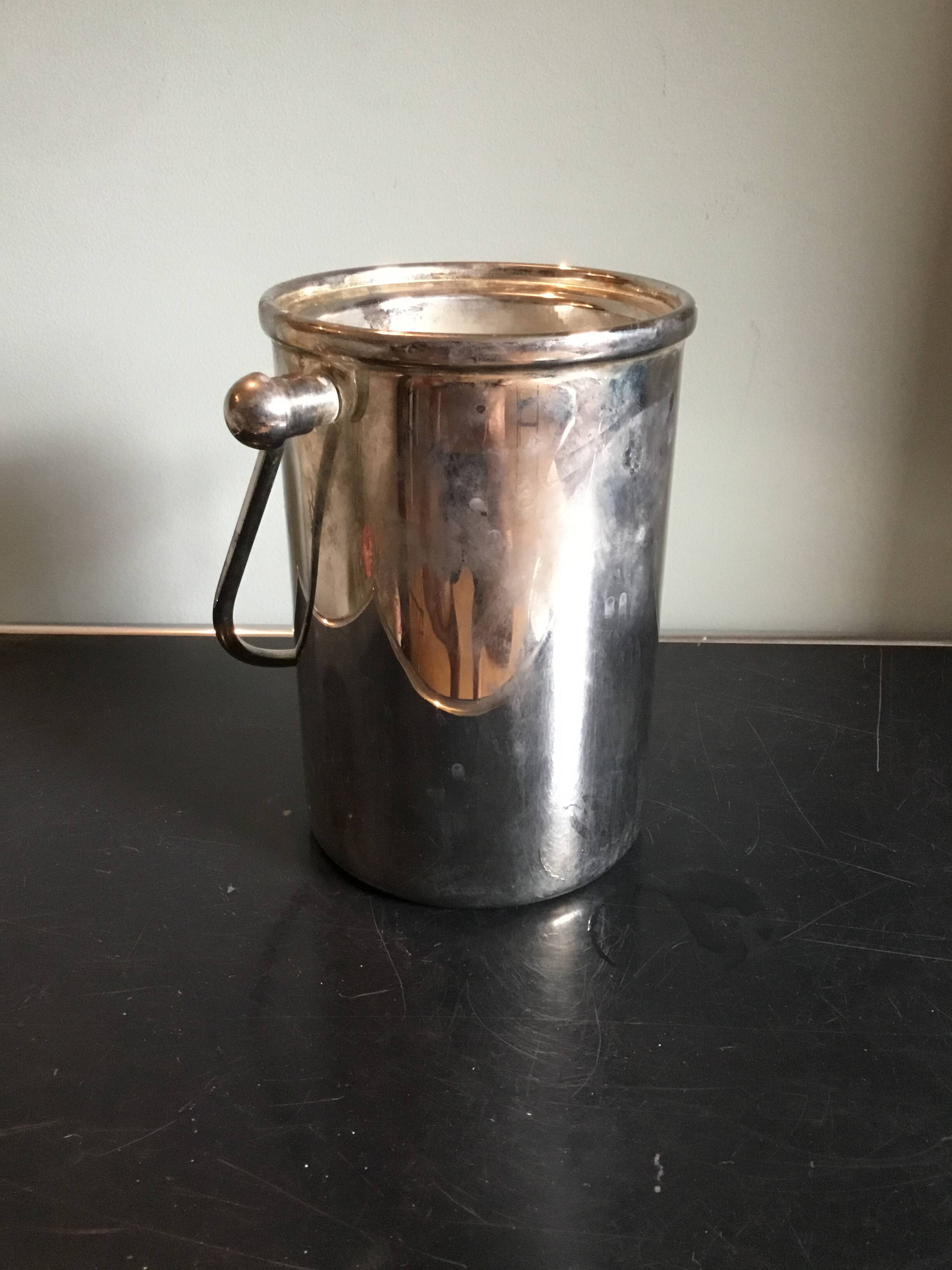 Vintage silver-coloured metal ice bucket