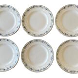 6 assiettes plates anciennes en faïence de Saint-Amand (Nord)