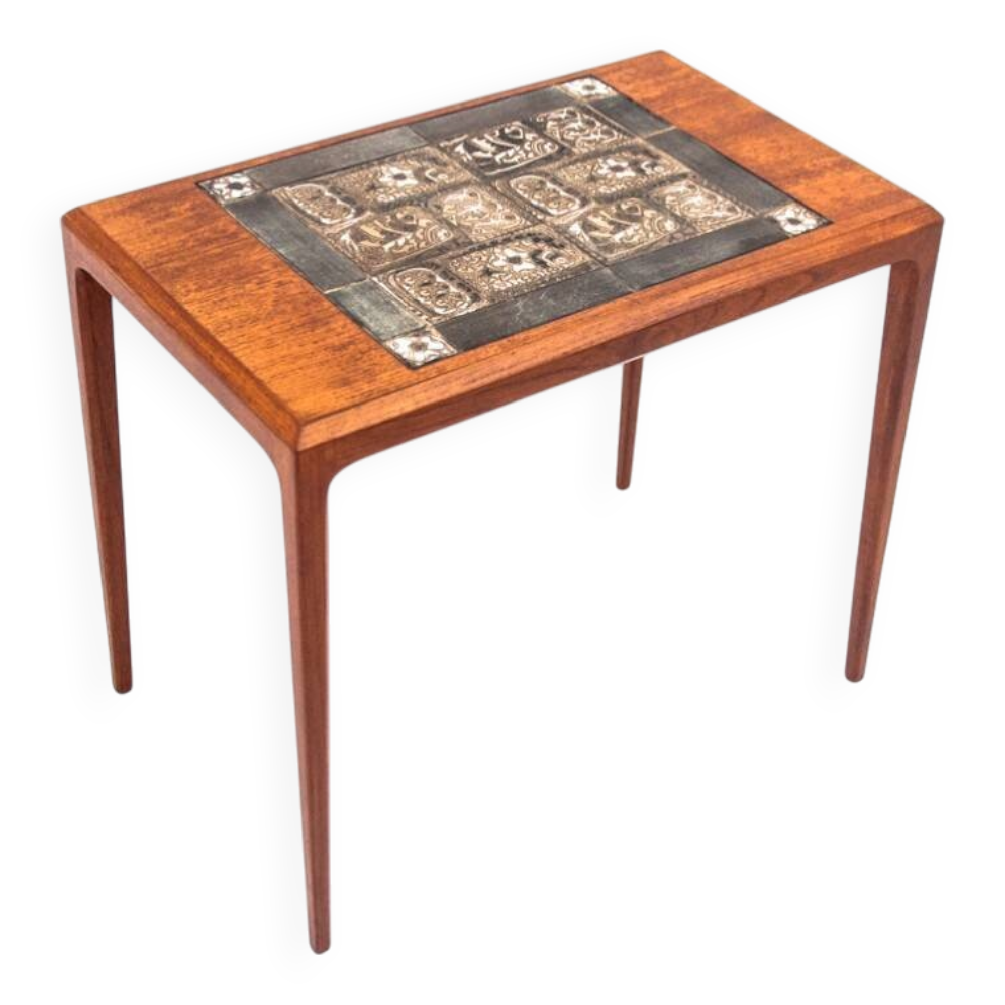 Side table with ceramics, Denmark, 1960s. After renovation.
