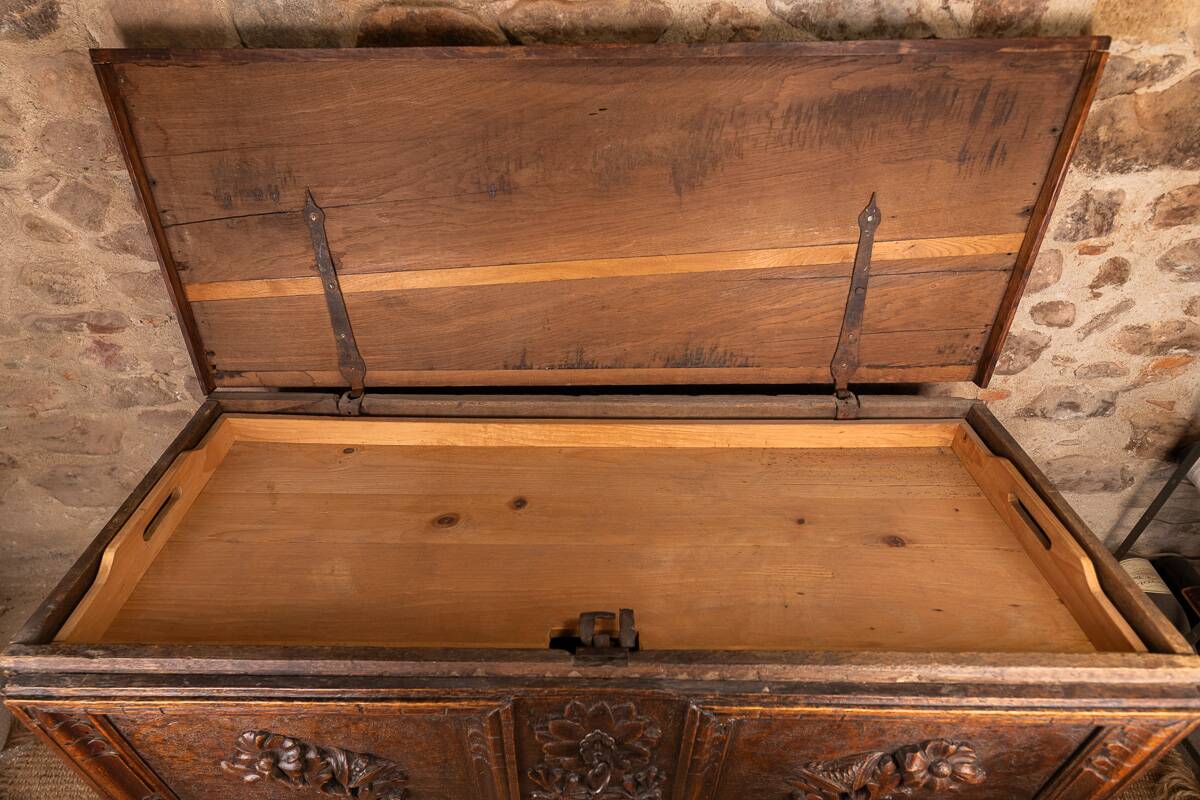 Antique Carved Solid Oak Chest – 2nd Half of the 18th Century
