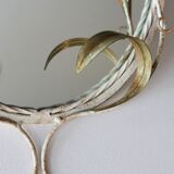 Wrought iron plant mirror Art Deco style, 1960