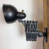 Black Industrial Bauhaus Scissor Wall Lamp from Kaiser Idell, 1930s