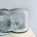 Spanish square textured glass flush mount lamp