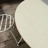 Salon de jardin fer forgé années 50 allemagne blanc et formica
