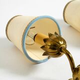 Two beautiful original Mid Century Modern floral wall lamps made of brass w