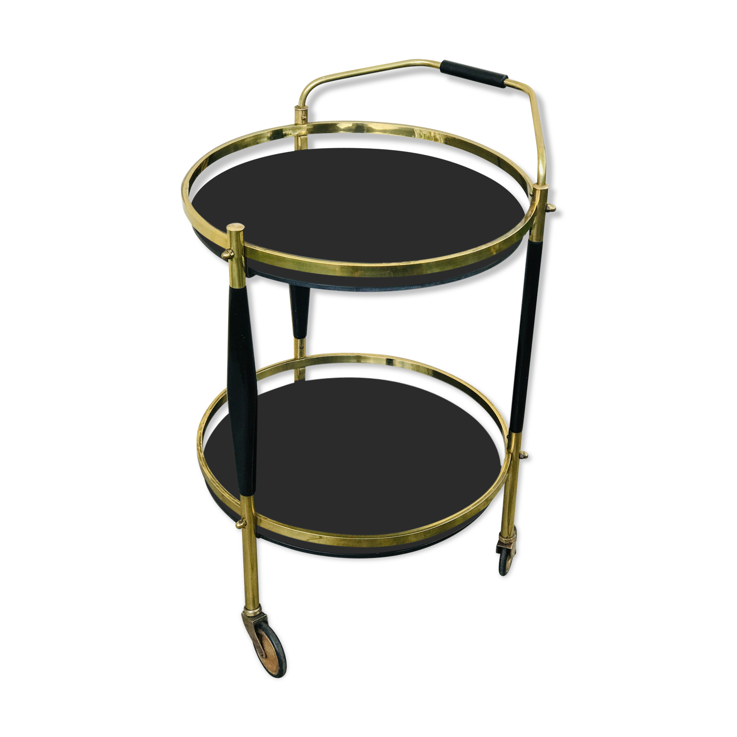 Trolley bar in vintage brass 60