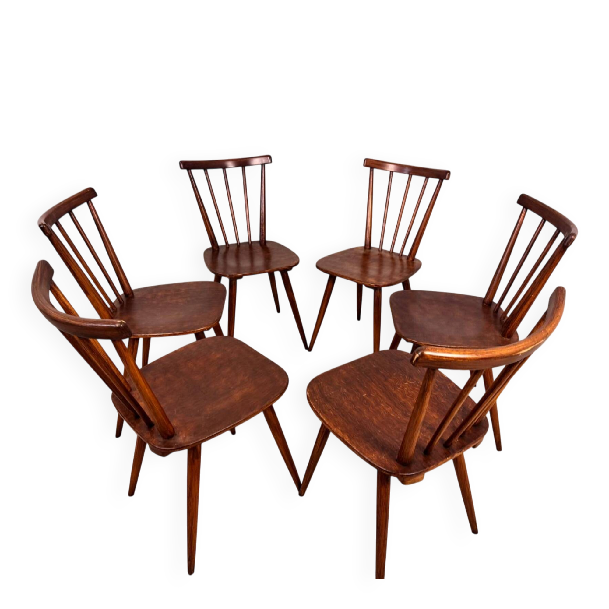 Set of 6 Fanett bistro chairs from the 1960s.