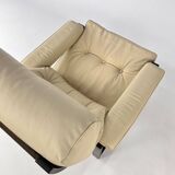 Scandinavian Leather and Oak and Birch Lounge Chair, 1960