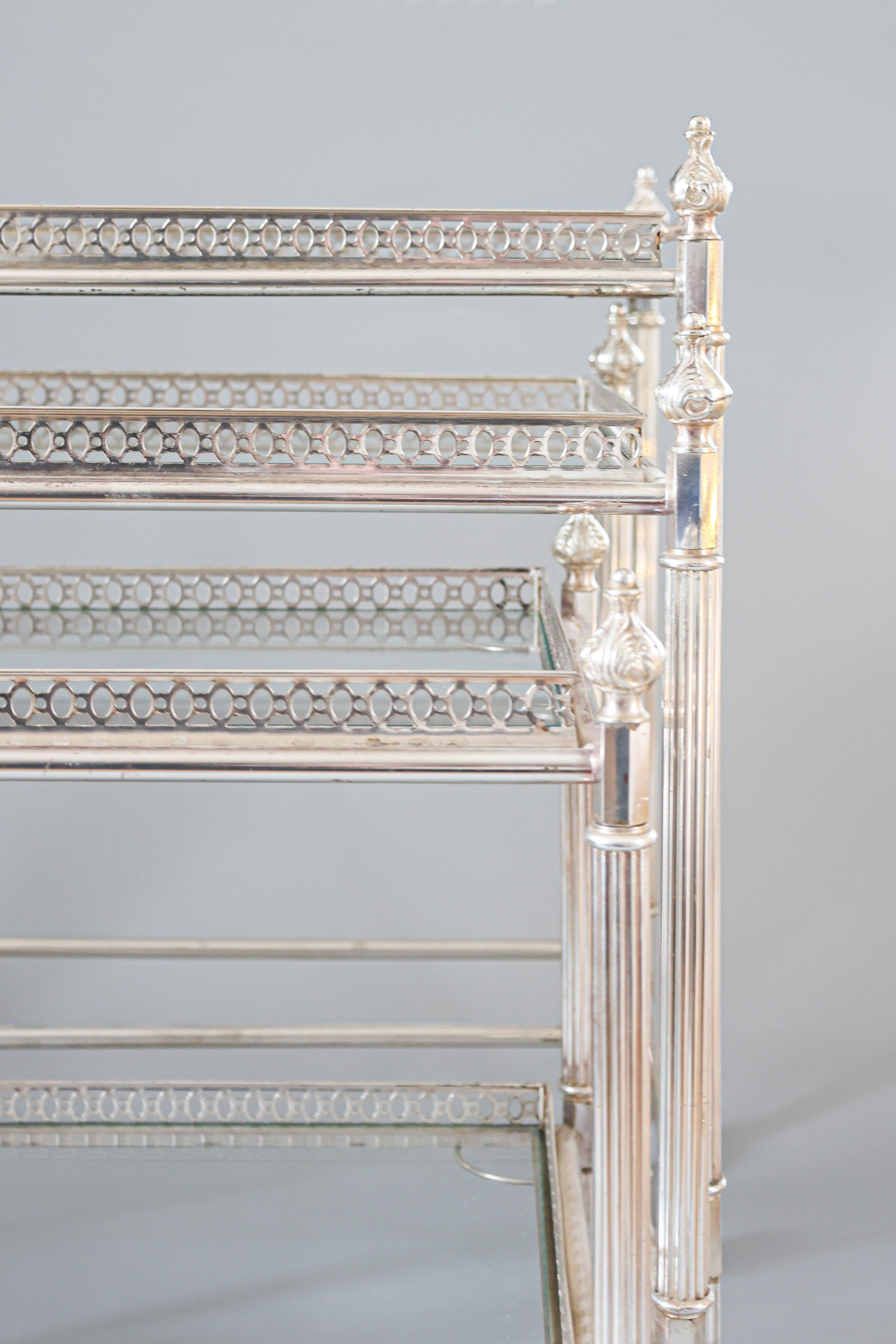 French neoclassical style nest of bar carts, 1960s.