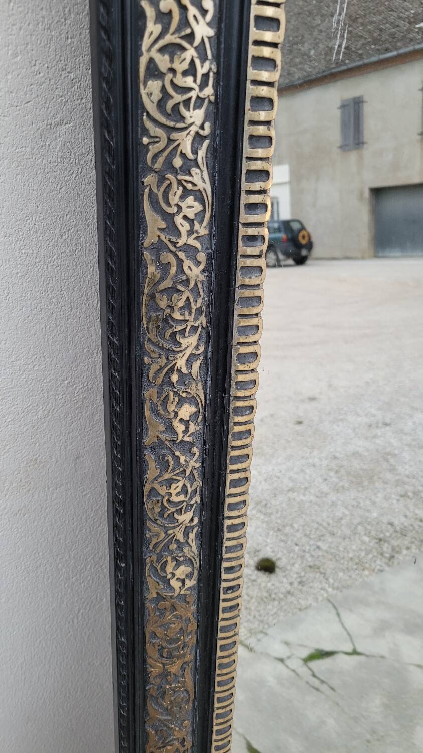 Louis Philippe Napoleon III mirror in decorated gilded wood - 1m70