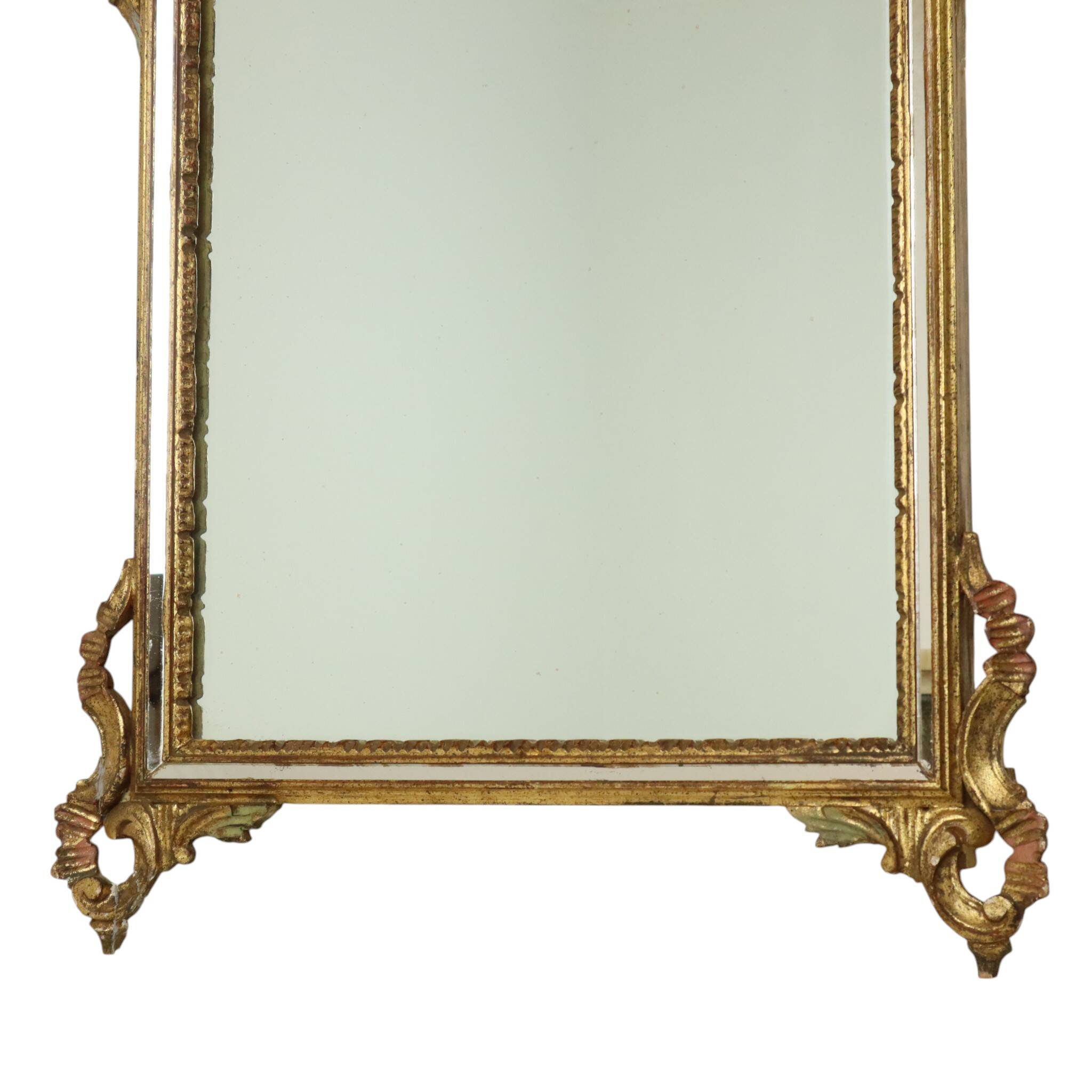 Classic Italian Gilt Crested Mirror by La Barge, 100 cm