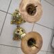Pair of Antique Church Candlesticks - 19th Century - Neo-Gothic Style Brass