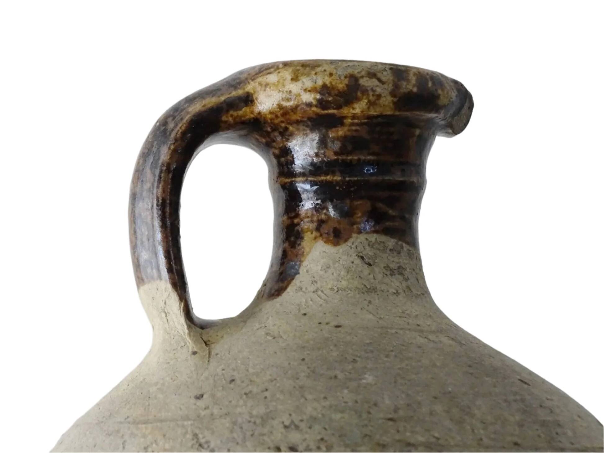Pichet à huile en céramique ancienne française