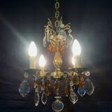 4 bronze lights and tassels chandelier