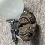 Vintage wall lamp in opaline and chrome metal