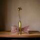 VINTAGE SPUTNIK BRASS CHANDELIER WITH PINK SHADES