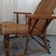 Armchair Sunbathing in wicker rattan wood lounger blue features