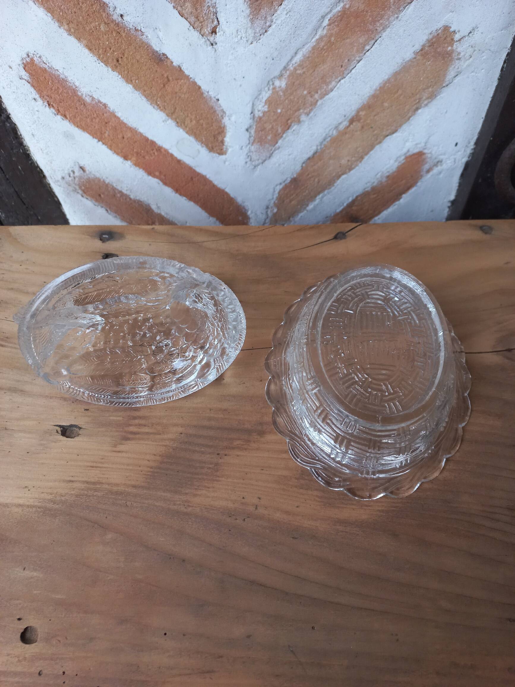 Bonbonnière sucrier poule verre 1920