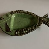 Small fish dish in glazed earthenware Dieulefit 1960