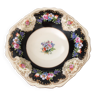 Plat piédouche carré, peint à la main, en porcelaine de la marque japonaise NORITAKE