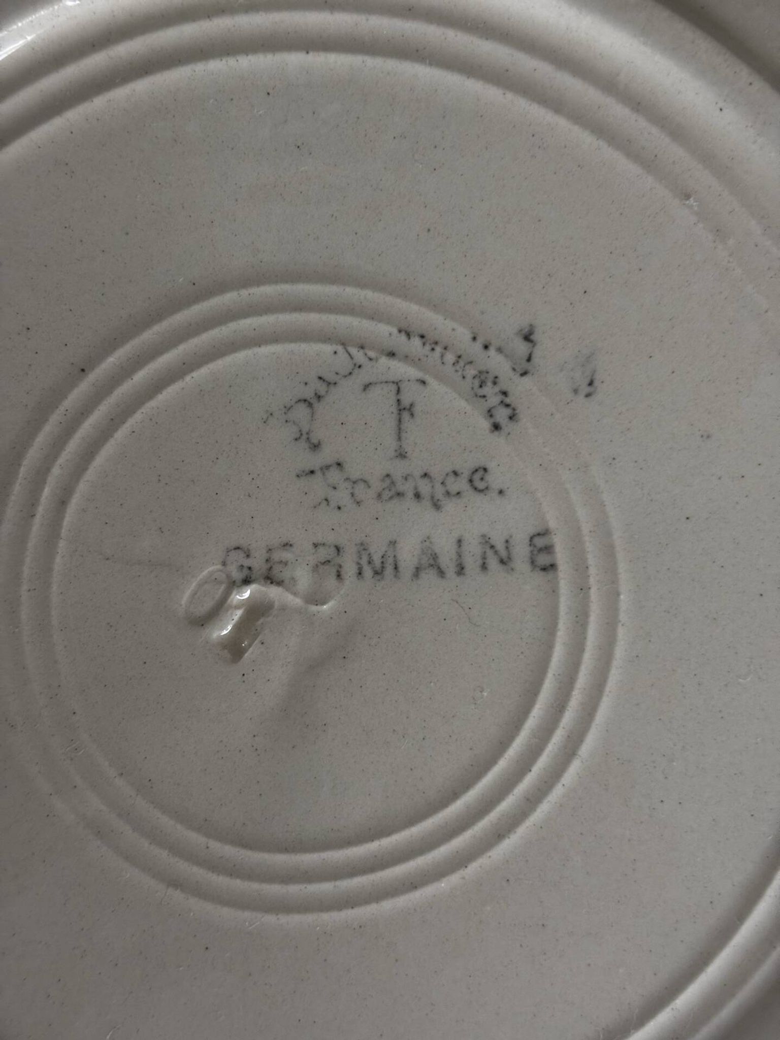 Set of 6 antique deep plates Badonviller Germaine