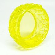 Art Deco bonbonniere, pressed uranium glass, Czechoslovakia, 1950s