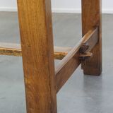 Table à manger ancienne du XVIIIe siècle en chêne avec 2 tiroirs