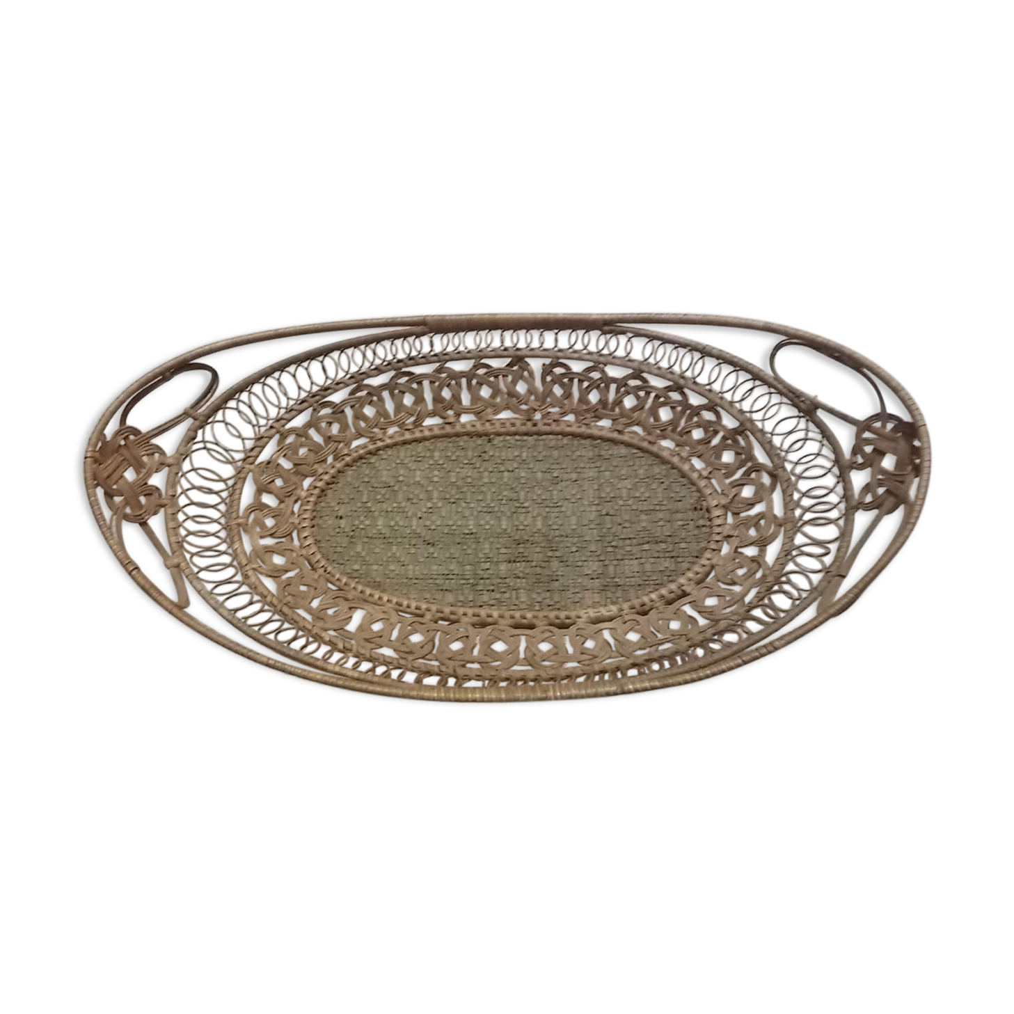 Large old oval wicker basket