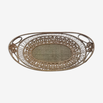 Large old oval wicker basket