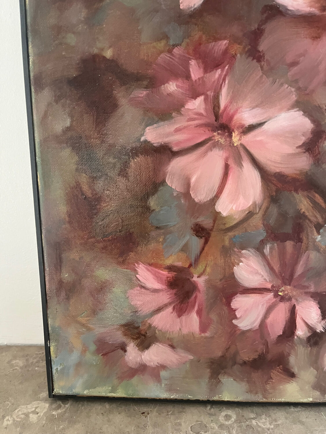 Flowers, oil on canvas signed by Nicole de Fourmantel, 1997