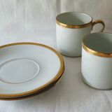 Duo cups Cerabel porcelain of Baudour white and gold