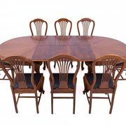 Large extendable table with eight chairs, late 19th century, France. After renovation.