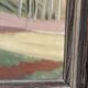 Original Swedish Oil on Panel – "Huts Behind the Trees" – Signed – Vintage & Framed – 51 × 43 cm (20.1" × 16.9")