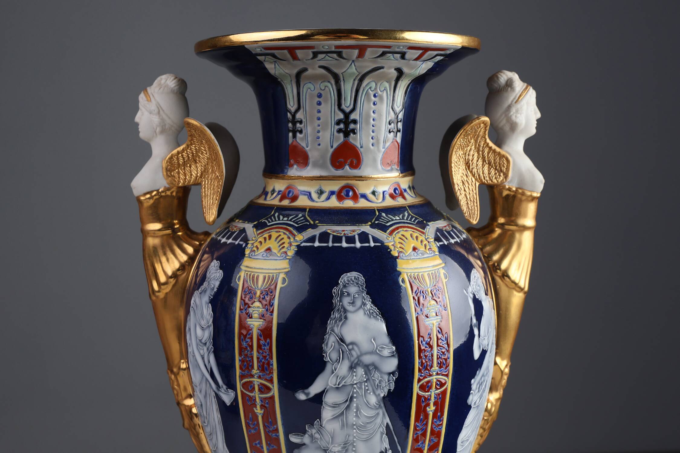 Pair Empire Porcelain Vases by August & Conrad Bauscher, Germany ca. 1900